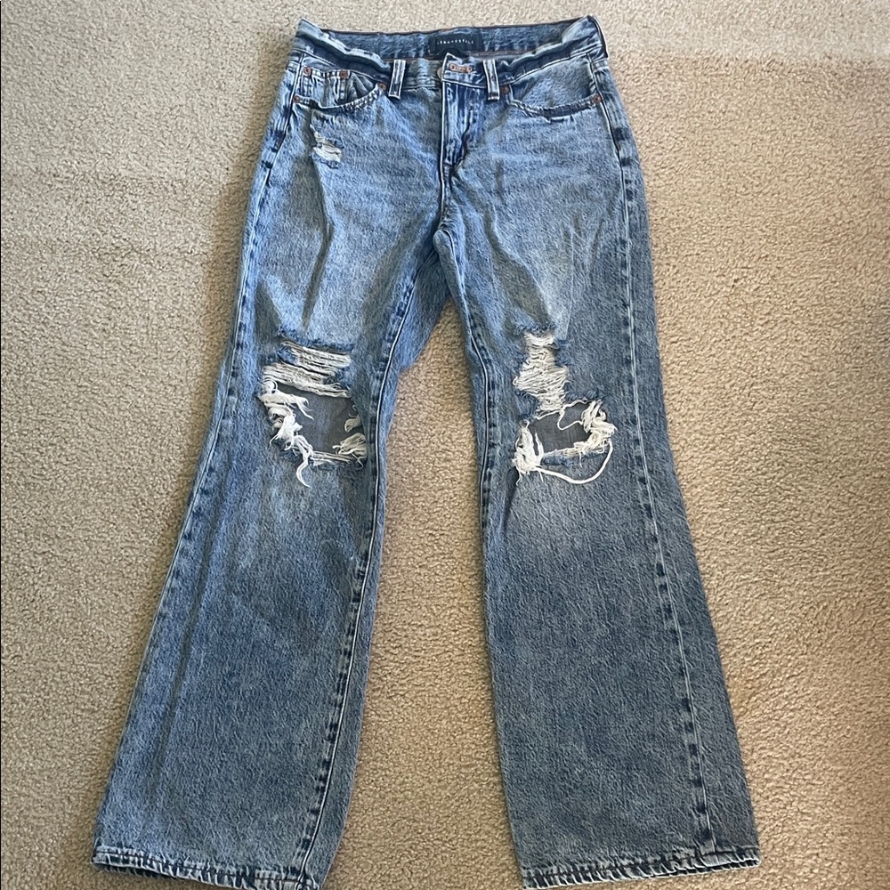 Aeropostale Flare Distressed Blue Jeans